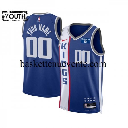 Maillot Basket Sacramento Kings Personnalisé 2023-2024 Nike City Edition Bleu Swingman - Enfant